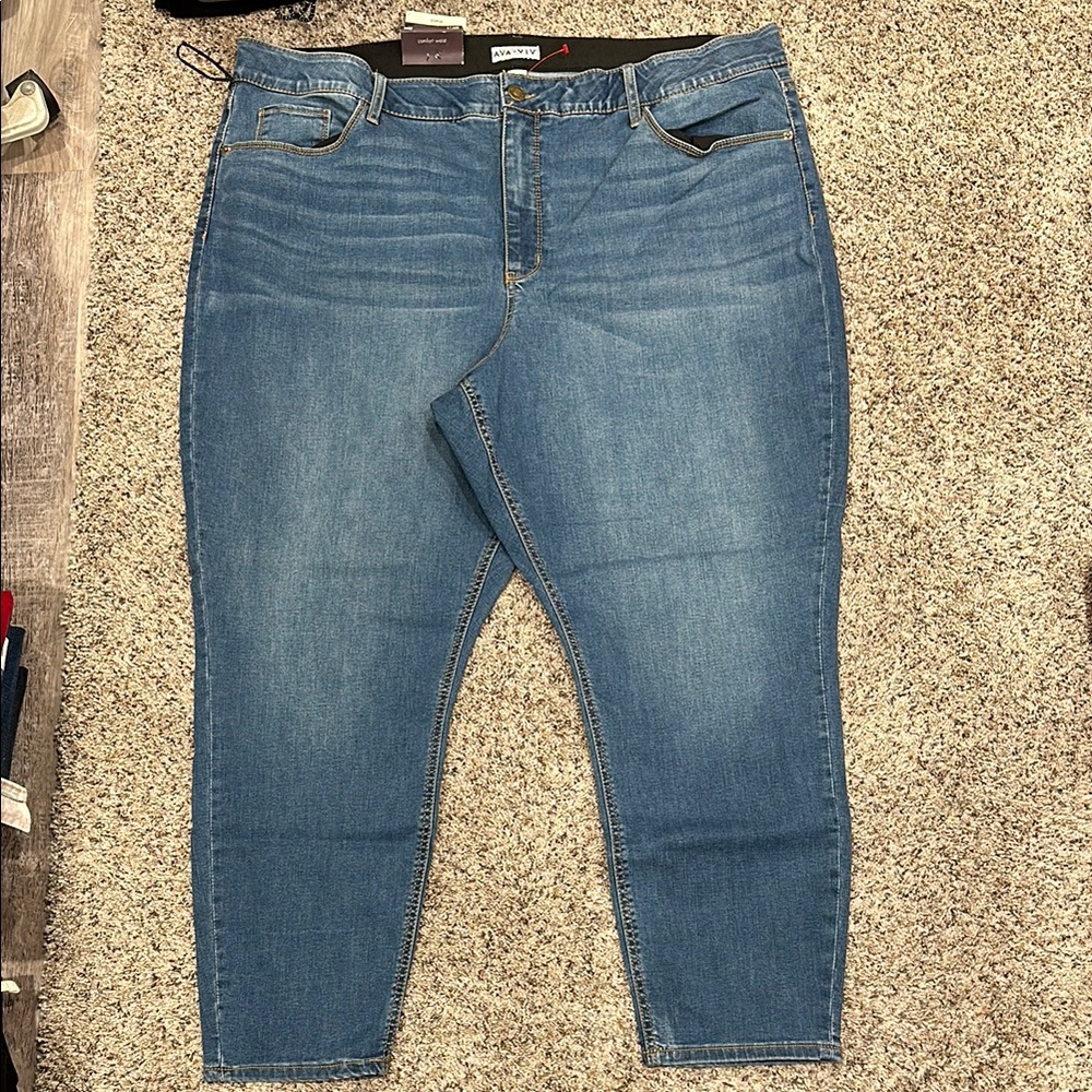 Ava & Viv High Rise Skinny Blue Denim Jeans-NWT
